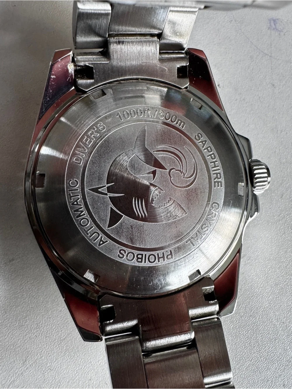 PHOIBOS GREAT WHITE PY006C 300M Automatic Diver Watch Black